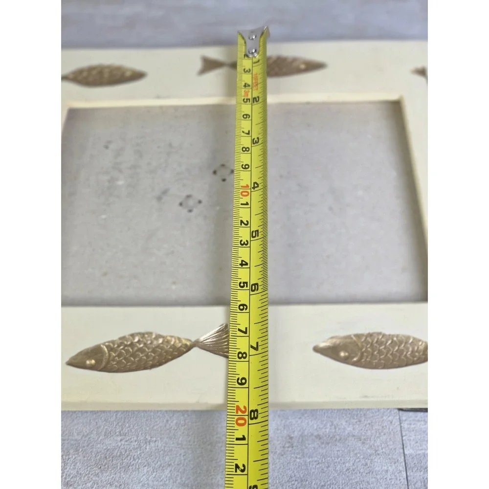 Off-white Resin photo frame embossed gold-tone metallic fish accents Coastal 4x6